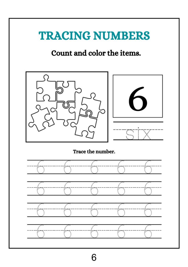 Number Tracing Worksheet - Image 4