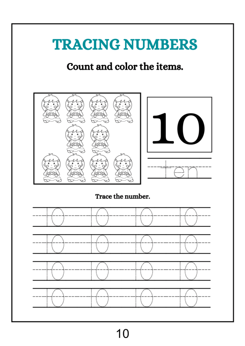 Number Tracing Worksheet - Image 5