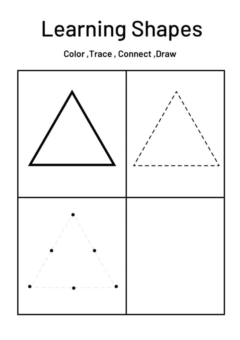 Shapes - Color, Trace, Connect and Draw Worksheet - Image 4
