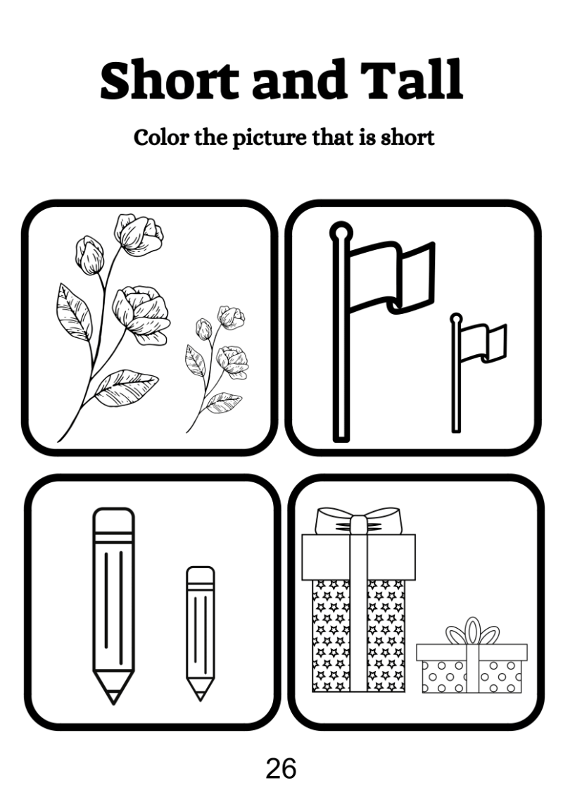 Short And Tall Worksheet For Kindergarten - Image 2