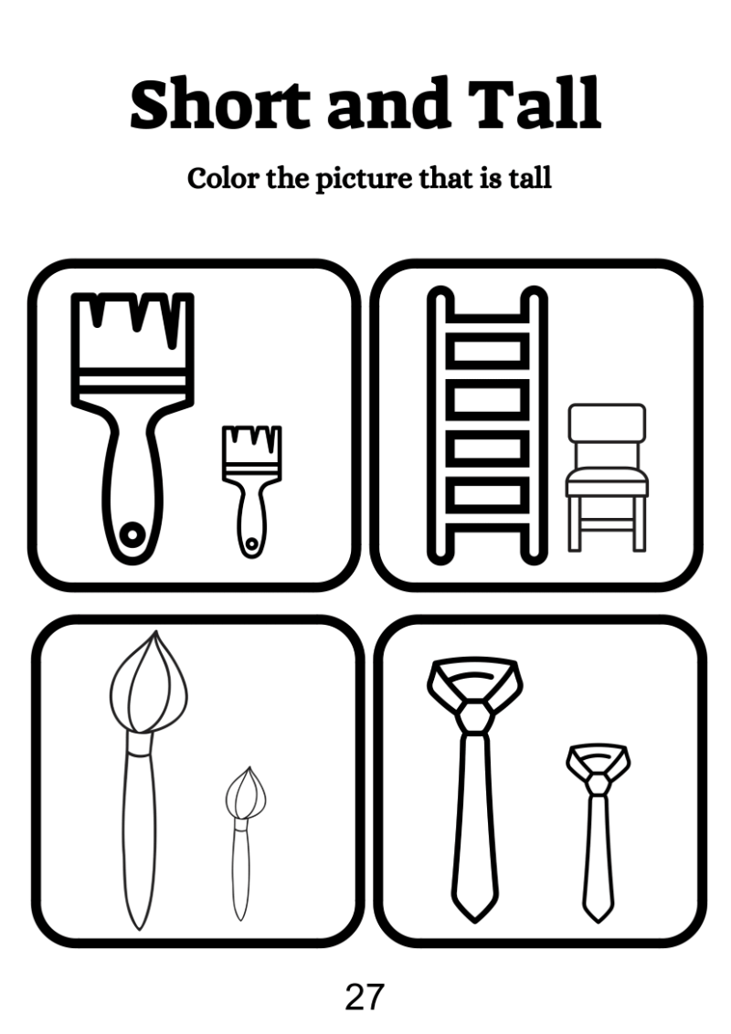 Short And Tall Worksheet For Kindergarten - Image 3