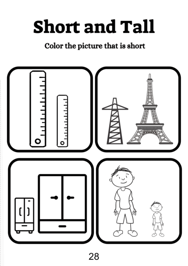 Short And Tall Worksheet For Kindergarten - Image 4