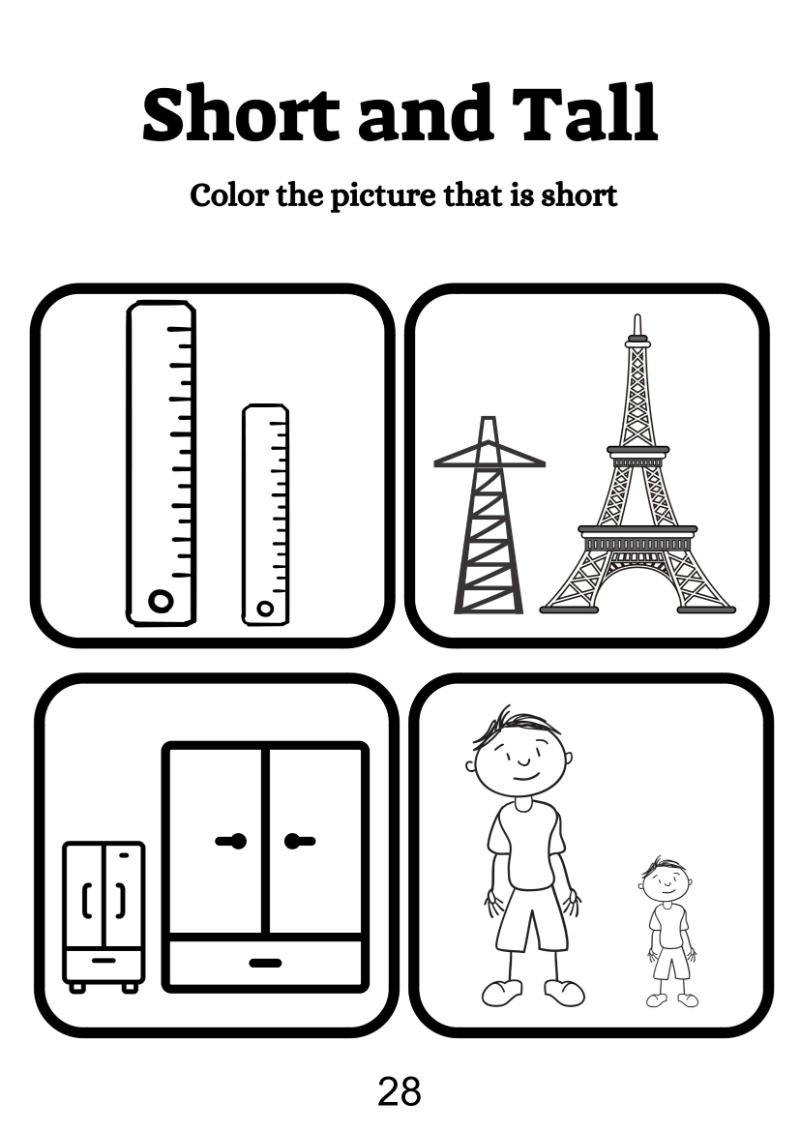 Short And Tall Worksheet For Kindergarten - Image 4