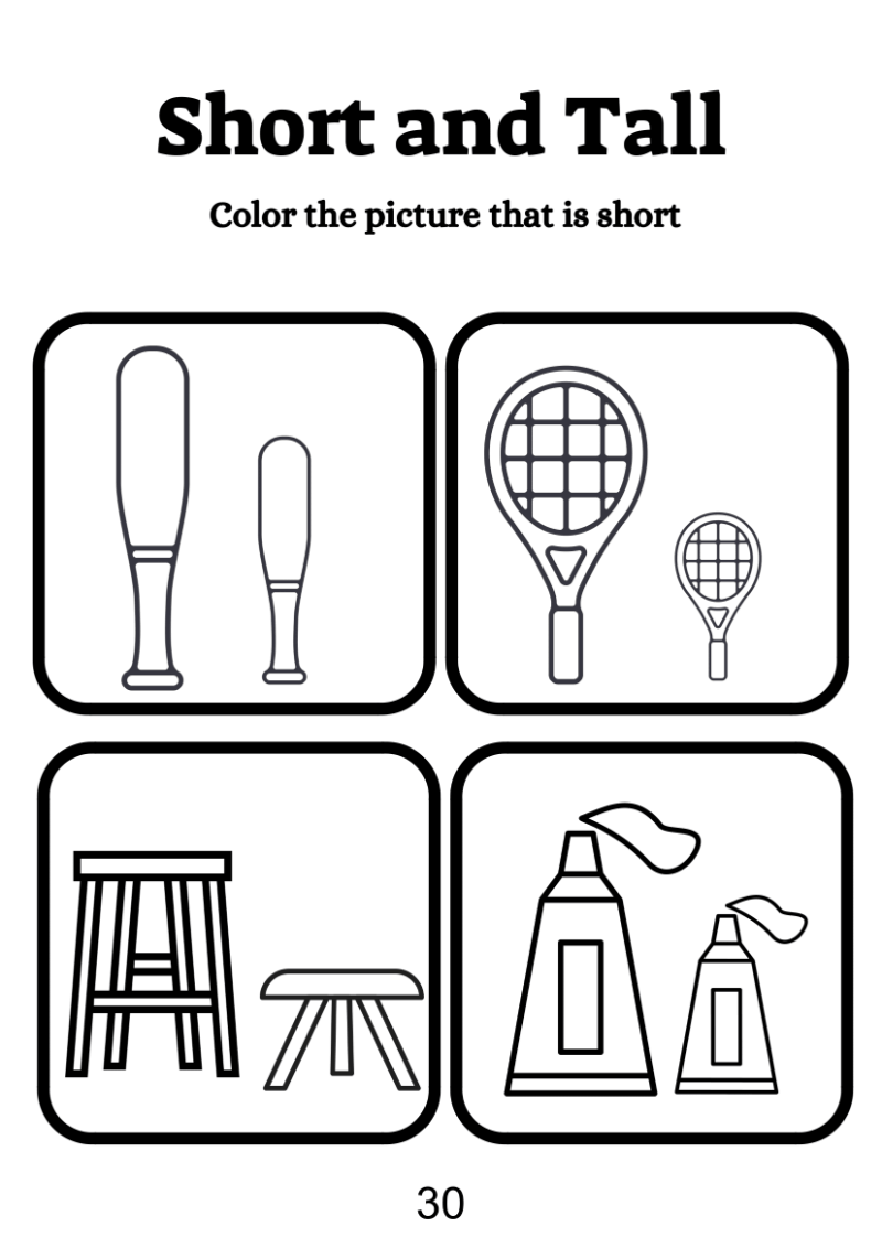 Short And Tall Worksheet For Kindergarten - Image 5