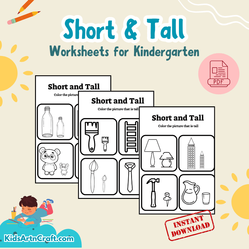 Short And Tall Worksheet For Kindergarten