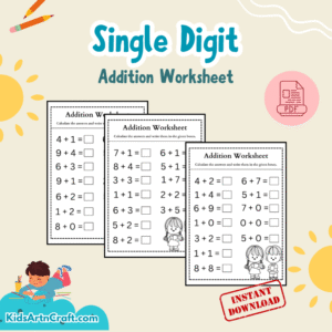 Single Digit Addition Worksheet