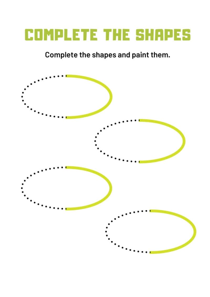 Trace and Complete the Shapes Worksheet - Image 3