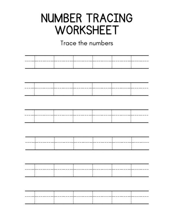 Trace the Numbers and Counting in Words (1 to 10) Worksheet