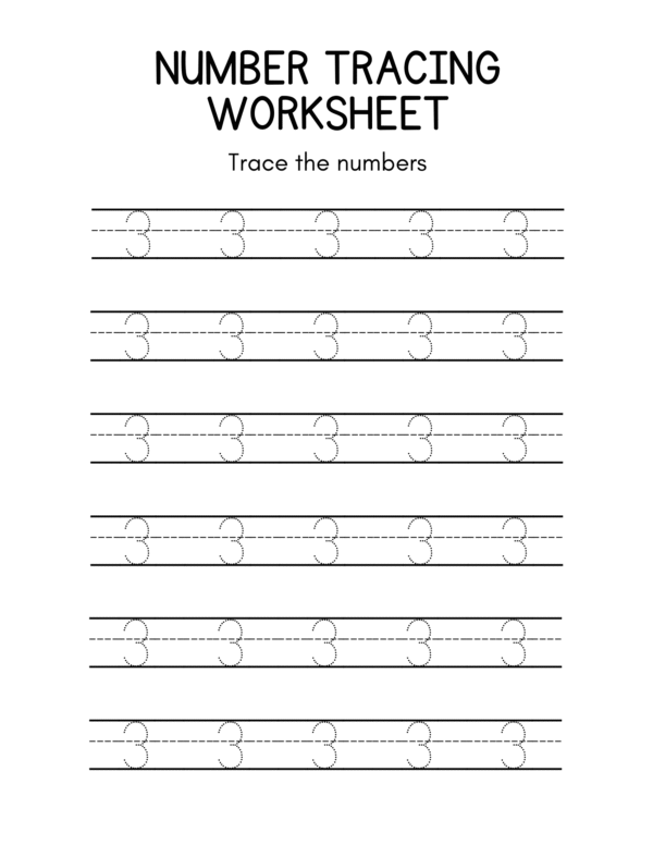 Trace the Numbers and Counting in Words (1 to 10) Worksheet