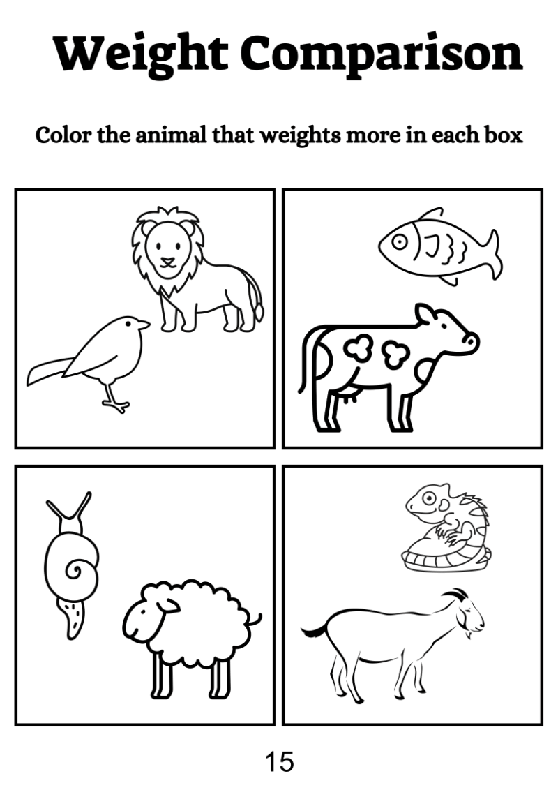 Weight Comparison Worksheet For Kindergarten - Image 2