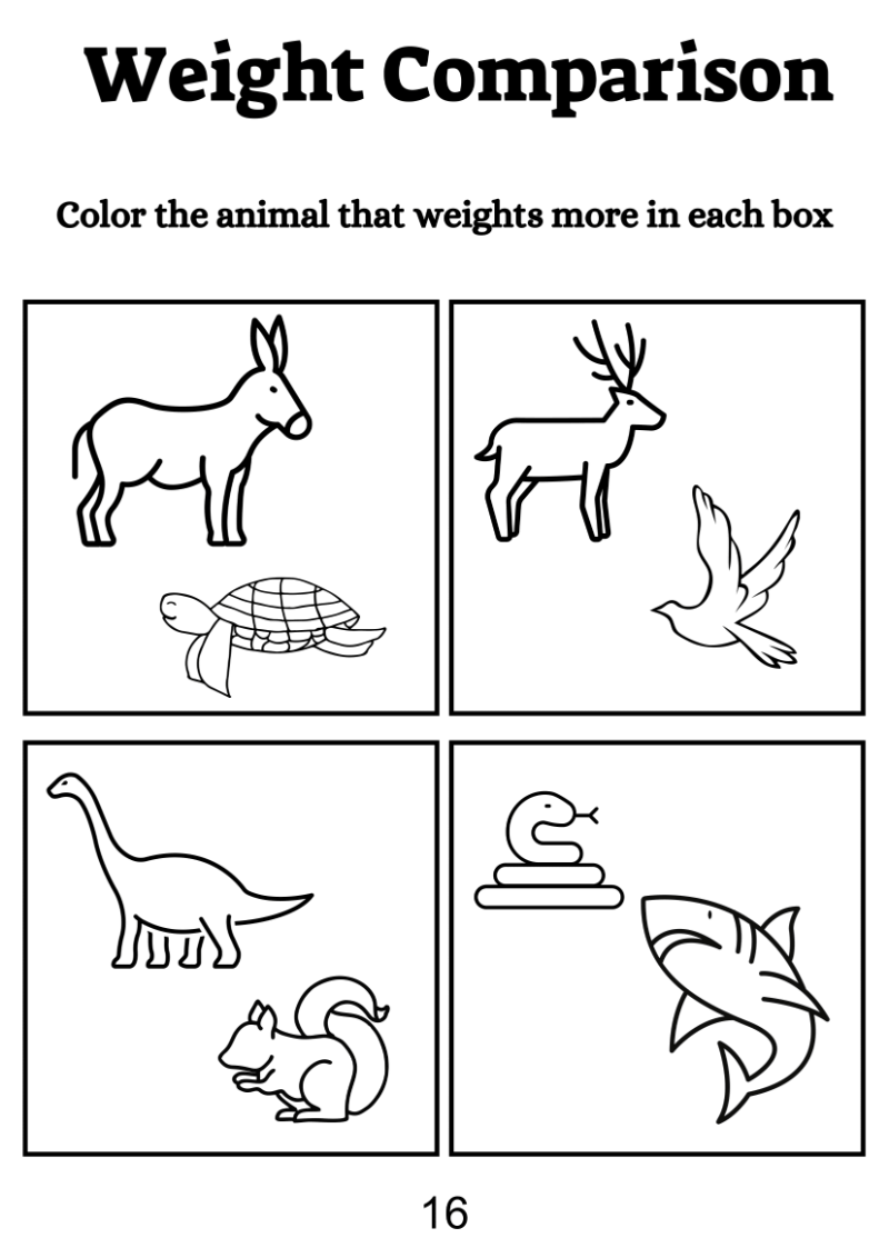 Weight Comparison Worksheet For Kindergarten - Image 3