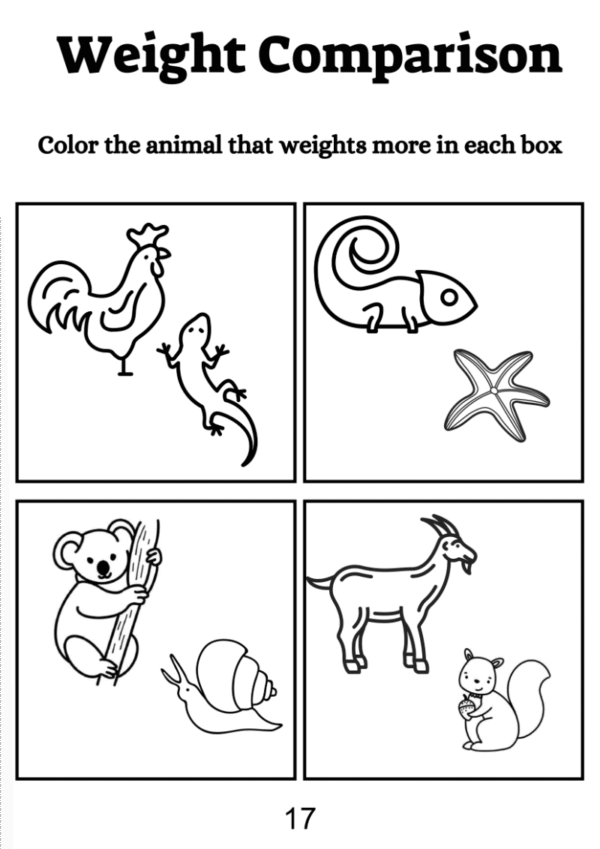 Weight Comparison Worksheet For Kindergarten - Image 4