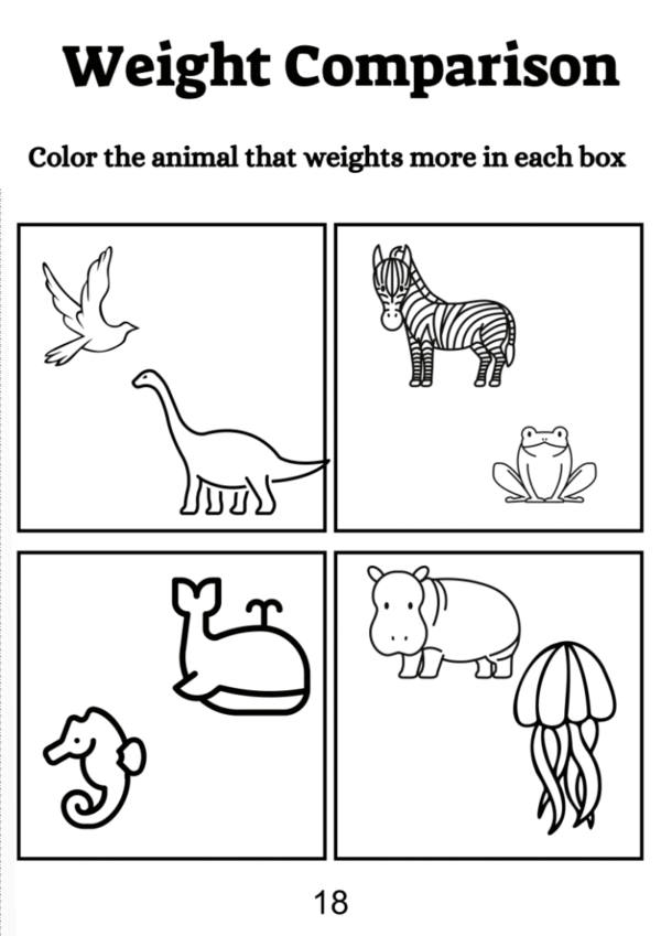 Weight Comparison Worksheet For Kindergarten - Image 5