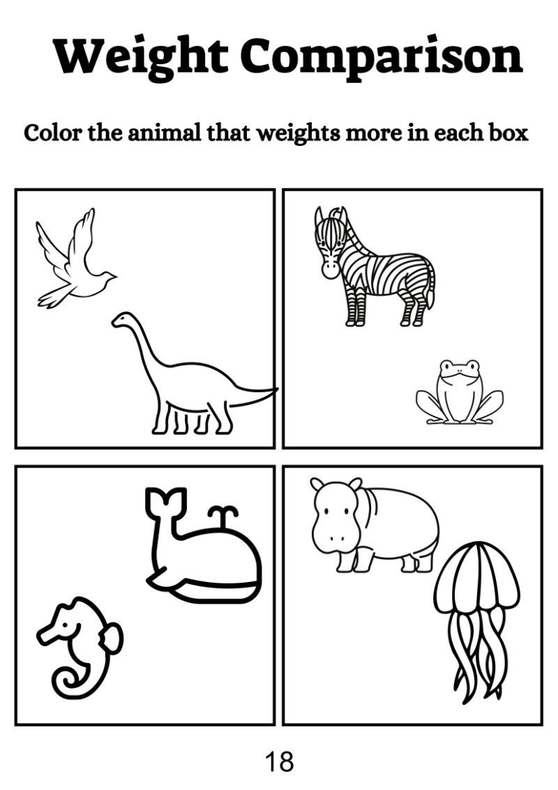 Weight Comparison Worksheet For Kindergarten - Image 5