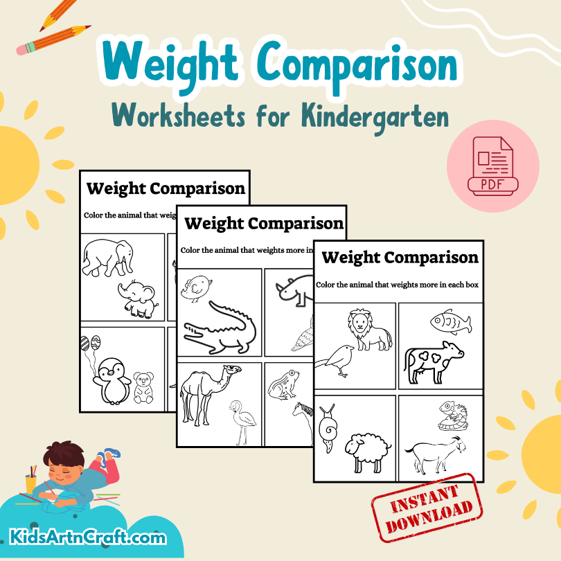 Weight Comparison Worksheet For Kindergarten